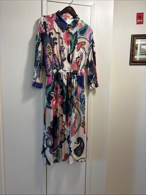 Vilagallo Multicolor Paisley Button-Front Women's Dress